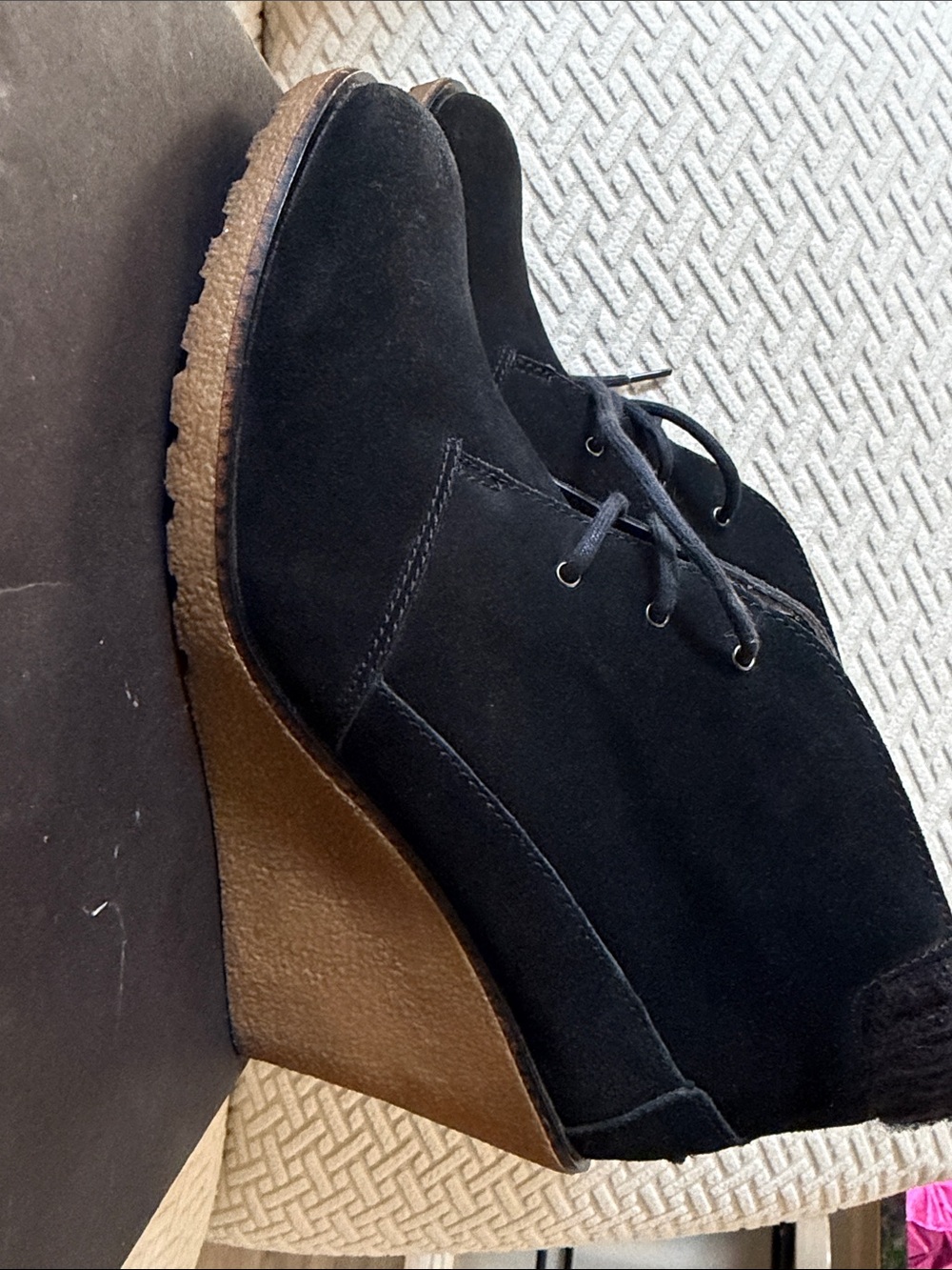 Lacoste Black Suede Lace-Up Heeled Boots - Picture 5 of 5